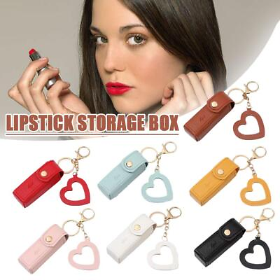#ad Women#x27;s Lipstick Holder Key Chain Portable Lip Gloss Balm Case Bag Keyrings AU $10.98