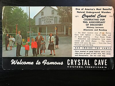 #ad Vintage Brochure 1969 Crystal Caves 98th Anniversary Kutztown Pennsylvania $8.00