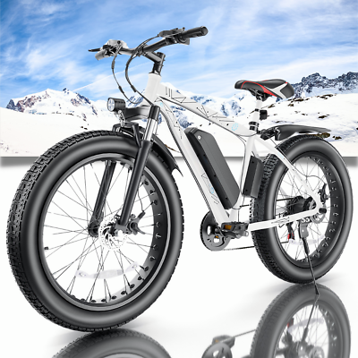 #ad 26quot; x 4.0 Fat Tire Electric Bicycle 500W 48V Electric Mountain Bike 25MPH Ebikes $748.99