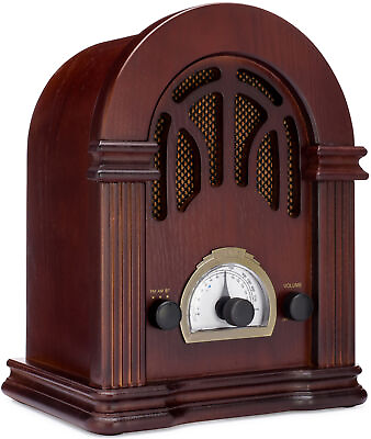 #ad ClearClick Retro AM FM Radio with Bluetooth Classic Wooden Vintage Retro $83.95