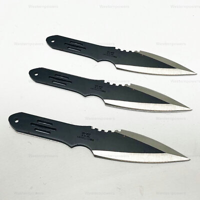 #ad 3 Pcs Black Tactical Combat Ninja Naruto Kunai 6quot; Steel Throwing Knife Set $8.00