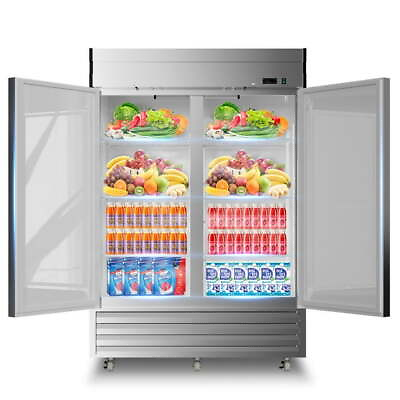 #ad Commercial Stainless Steel Reach in Refrigerator Cooler 2 Solid Doors 49 Cu.ft $1803.10
