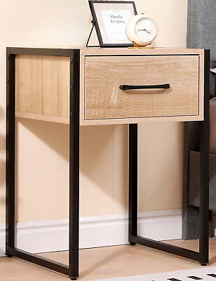#ad Nightstand with Drawer Night Stand for Bedroom Home Office Beige Oak $32.83