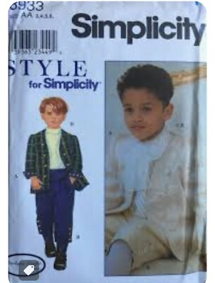 #ad Vintage RARE HTF Simplicity Style Pattern 8933 Boys Frock Suit UNCUT sz 5678 $15.00