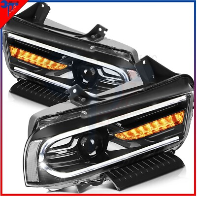 #ad Headlights Assembly LED Dual Beam Lens Wiping Turn For Dodge Charger 2011 2014 $295.99
