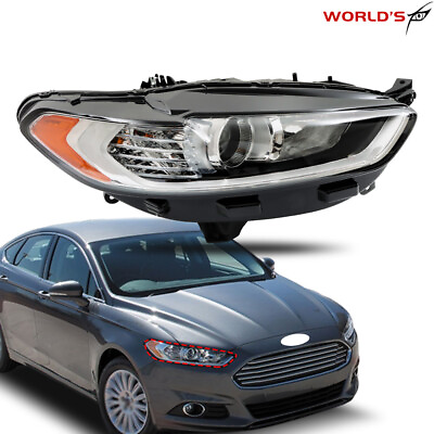 #ad For 2013 2014 2015 16 Ford Fusion Halogen Headlight Chrome Clear Passenger Right $71.67