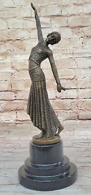 #ad Old Chiparus Dancer Lady Sculpture Figure Vintage Deco Nouveau Bronze Demetre $249.00