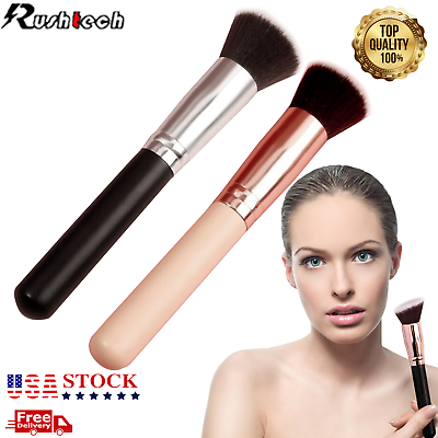 #ad 2 8pcs Pro Foundation Makeup Brush Flat Top Kabuki for Blending Liquid Cream US $13.56