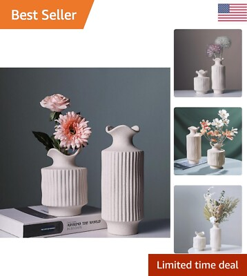 #ad Elegant Ceramic Flower Vase Off White Tall amp; Short Versions Available $46.99