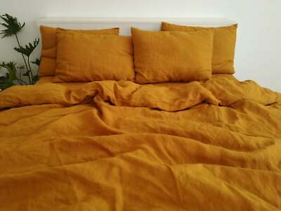 #ad Mustard duvet Cover Cotton Duvet Queen Duvet Cover Full Double Comforter Cover $140.75