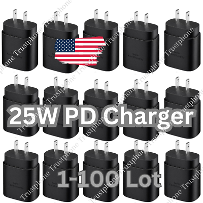 #ad USB C Fast Charger Block 25W Type C Charging Plug For Samsung iPhone iPad Lot $79.02