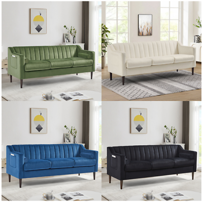 #ad 3 Seats Modern sofa with high tech Fabric Surface Chesterfield Tufted FabricSofa $272.56