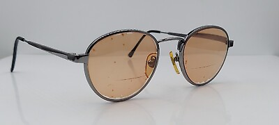 #ad Vintage On Guard 069 Gunmetal Round Metal Sunglasses FRAMES ONLY $60.00