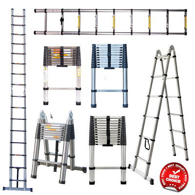 #ad 8.5 16.5FT 2.6 5M Telescoping Ladder Extension Collapsible Ladders Multipurpose $110.27