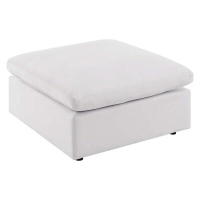 #ad MODWAY Outdoor Patio Ottoman Aluminum W White Cushion Weather UV Resistant $505.61