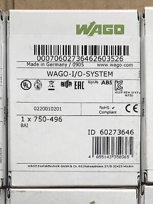 #ad 2023 New WAGO 750 496 8 Channel Analog Input 12 bits 0 4 20mA Single ended 8AI $498.98