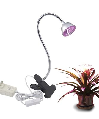 #ad LED Small Grow Light 6W Desk Plant Grow Light with Flexible Gooseneck $8.72