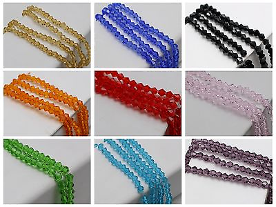#ad 120pcs 4mm Bicone bead Faceted Crystal Glass Beads Color For Choice $1.25