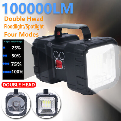 #ad Portable Rechargeable LED Searchlight Super Bright Handheld Spotlight Flashlight $23.42