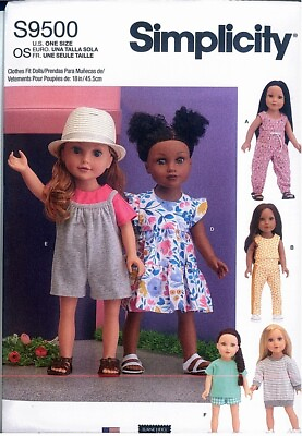#ad Simplicity 9500 Doll Clothes Sewing Pattern Fits 18 inch American Girl New $6.99