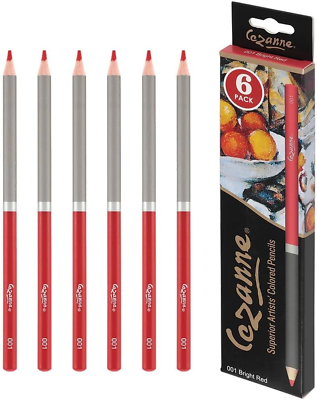 #ad Cezanne Premium Colored Pencils Bright Red 6 Pack Highly Pigmented Drawing Pen $8.81
