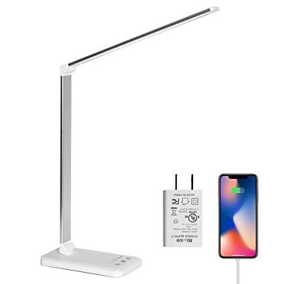 #ad LED Desk LampEye Caring Table LampsStepless Dimmable Office Lamp with USB C... $31.16
