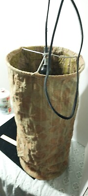 #ad Vintage Linen Hanging Lamp Made In India $30.00
