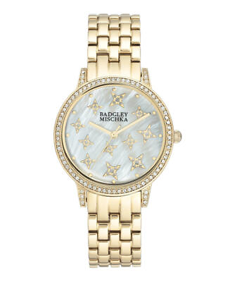 #ad Badgley Mischka Women’s Gold Tone Ladies Quartz Watch BA 1390GMGB $150 MSRP $39.99