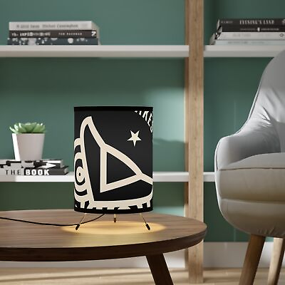 #ad Tripod Lamp with High Res Printed Shade USCA plug $62.18