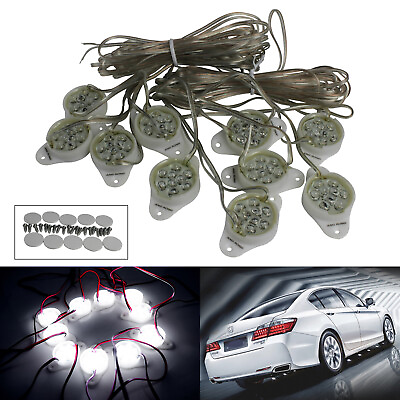 #ad Set White 90 LED Underglow Under Car Puddle Lighting Lamp Universal 12V $24.89