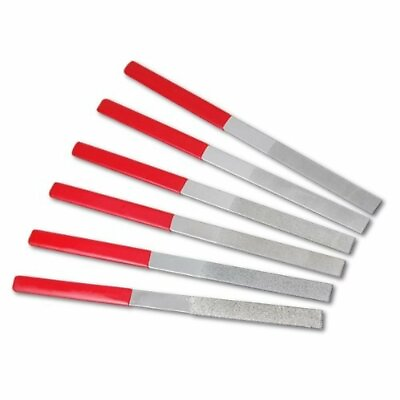 #ad ToolTreaux 7 Inch Diamond Coated Flat File Set Steel Files Assorted Grits 6pc $12.99