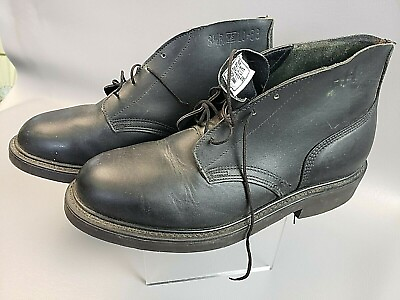 #ad L👀K Vintage BiltRite Men#x27;s Black Leather Mid Top Steel Toe Ankle Boots Size 8.5 $88.00