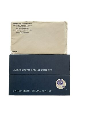 #ad Three United States Special Mint Sets 1965 1966 1967 SMS Lot OGP Silver Kennedys $56.00