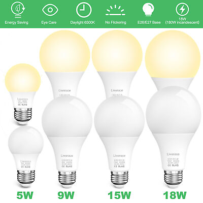 #ad E27 LED Light Bulbs Equivalent 50W 90W 150W 180W 6500K Daylight 3000K Warm White $21.59