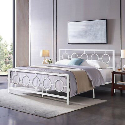 #ad Modern Iron Low Profile Geometric Bed Frame $351.28