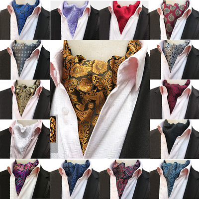#ad Men’s Stylish Paisley Floral Scarves Cravat Ascot Party Wedding Classic Neckties $12.95
