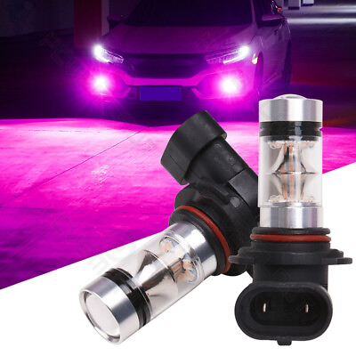 #ad NEW 2x 9005 H10 9145 100W 14000K Purple LED Headlight Bulbs Kit Fog Light DRL $17.22