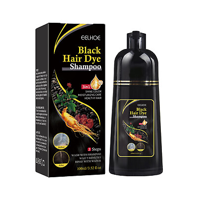 #ad 100ml Natural Herbal Instant Black Hair Dye Shampoos For White Coloring $7.99