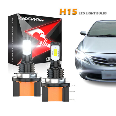 #ad 2PCS H15 Led Headlight Bulb Canbus Error Free High Beam DRL CSP 120W LD2261 $16.43
