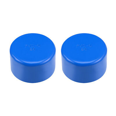 #ad 50mm PVC Pipe Cap Fitting Slip End Caps DWV Drain Waste Vent Blue 2Pcs AU $14.97