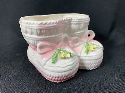 #ad Vintage Double Baby Booties Planter Pink Japan Reubens Originals 301 $12.99