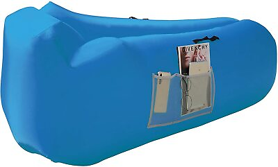 #ad Honsky Inflatable Couch Lounger with Pillow Blue $9.95
