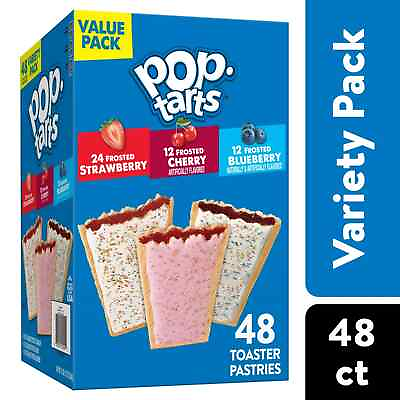 #ad Pop Tarts Variety Pack Instant Breakfast Toaster Pastries 81.2 oz 48 Ct Box $11.99