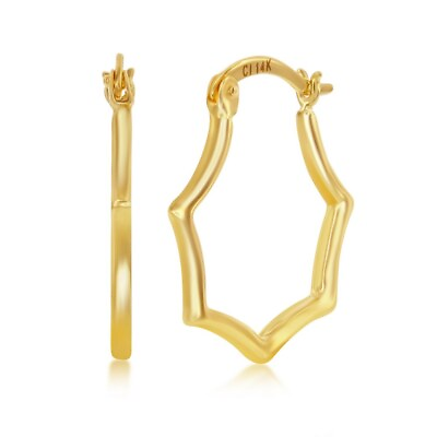 #ad 14K Yellow Gold Geometric Hoop Earrings $274.99