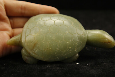 #ad 12 cm China natural old Jade Pendant animal turtle Amulet Jade Pendant statue $169.00