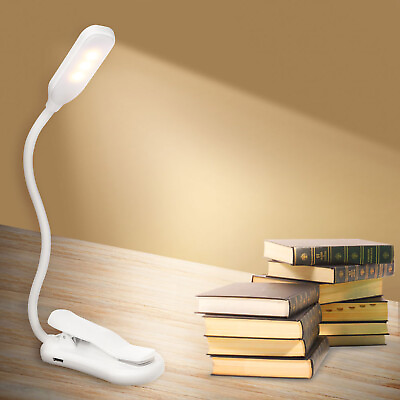 #ad LED Clamp Desk Lamp Flexible Gooseneck 3 Brightness Level Plug In Charge H8Q2 $11.27
