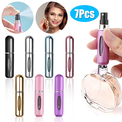 #ad 7X Mini Refillable Travel Portable Perfume Atomizer Bottles Spray Pump Case 5ml $9.98