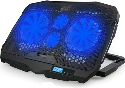 #ad Dual USB Cooler Radiator 4Fans Laptop Cooling Adjustable Stand with LED Lights $23.37
