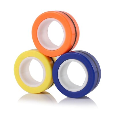 #ad Finger Magnetic Ring Magical Spinner Bracelet Fidget Toy Pack 3 BOY $7.49