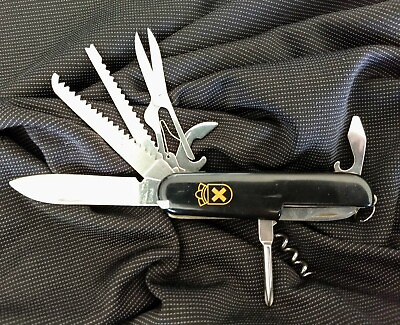 #ad Black Swiss Scout Camping Knife Pocket Multi Tool Free Same Day Shipping $9.75
